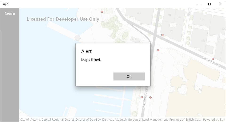 Map Click Workflow with Alert